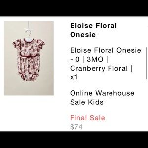 NWT For love and lemons Lil Lemons formal onesie